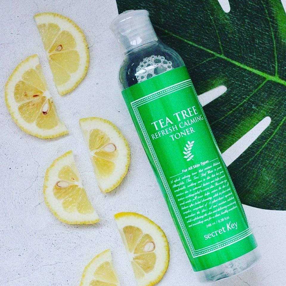 Nước Hoa Hồng Secret Key TeaTree Refresh Calming Toner 248ml + Tặng Bông tẩy trang Ipek 80 miếng