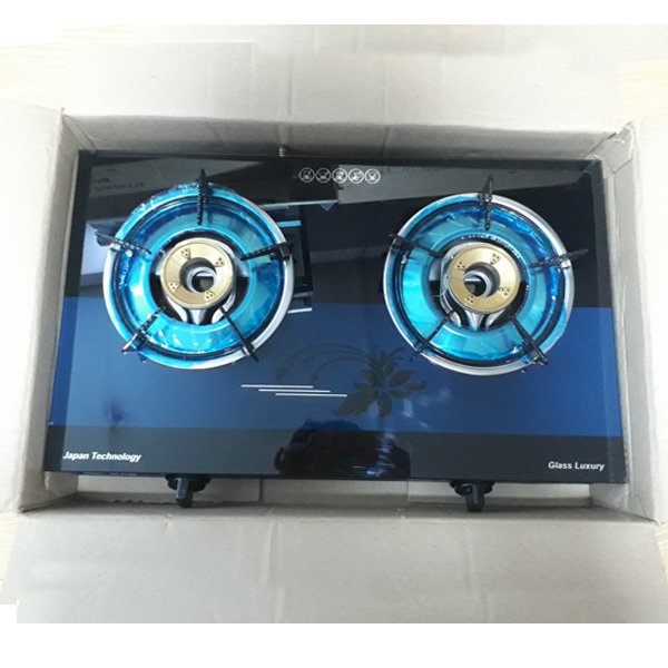 Bếp gas đôi,mặt kính-dài 60 cm-Bếp ga kính 2 lò nấu rẻ,bền,đẹp,bảo hành 24 tháng