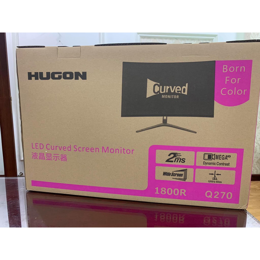 Màn hình 27 inch Hugon Q27 Cong full viền mới full hộp đầy đủ phụ kiện độ phân giải Full HD tần số quét 75hz | BigBuy360 - bigbuy360.vn