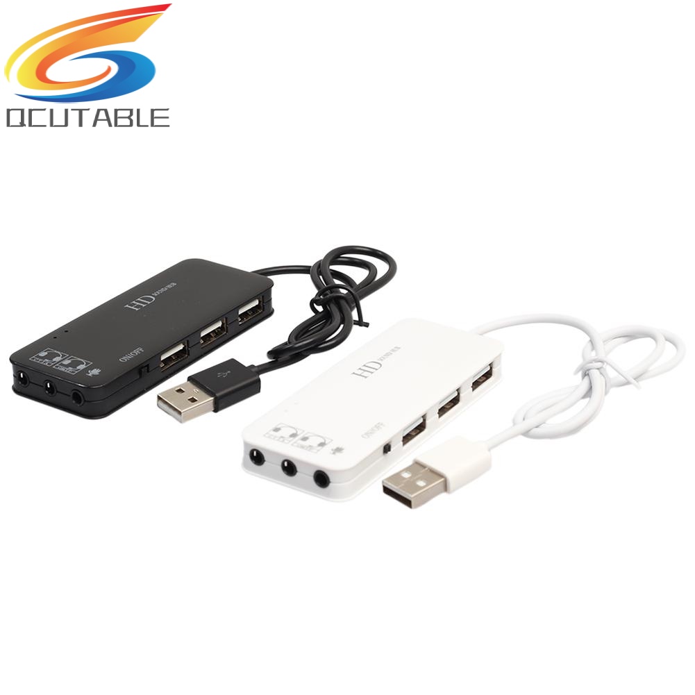 Bộ chia 3 cổng USB 2.0 tích hợp thẻ âm thanh tai nghe tiện dụng