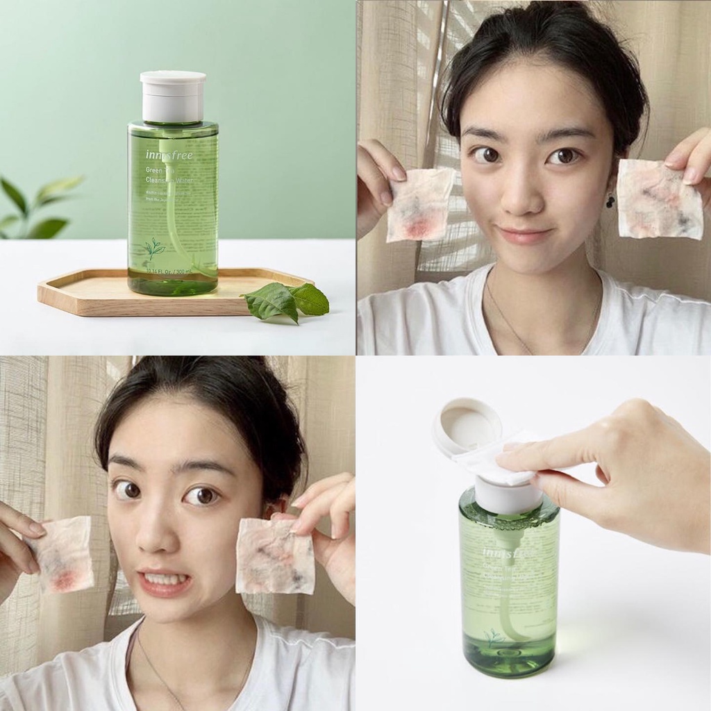Tẩy trang Innisfree Green Tea Cleansing Water - Tẩy trang kháng khuẩn cho da mụn nhạy cảm Innisfree 300ml