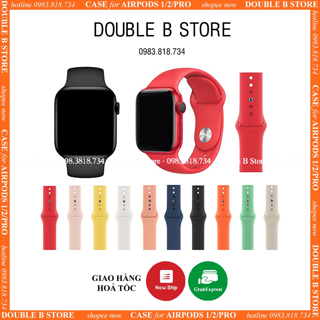 Dây Apple Watch cao su chống bẩn siêu mềm cho đồng hồ thông minh Series 7/6/5/4/3/2/1/SE T500 - Phụ Kiện Việt