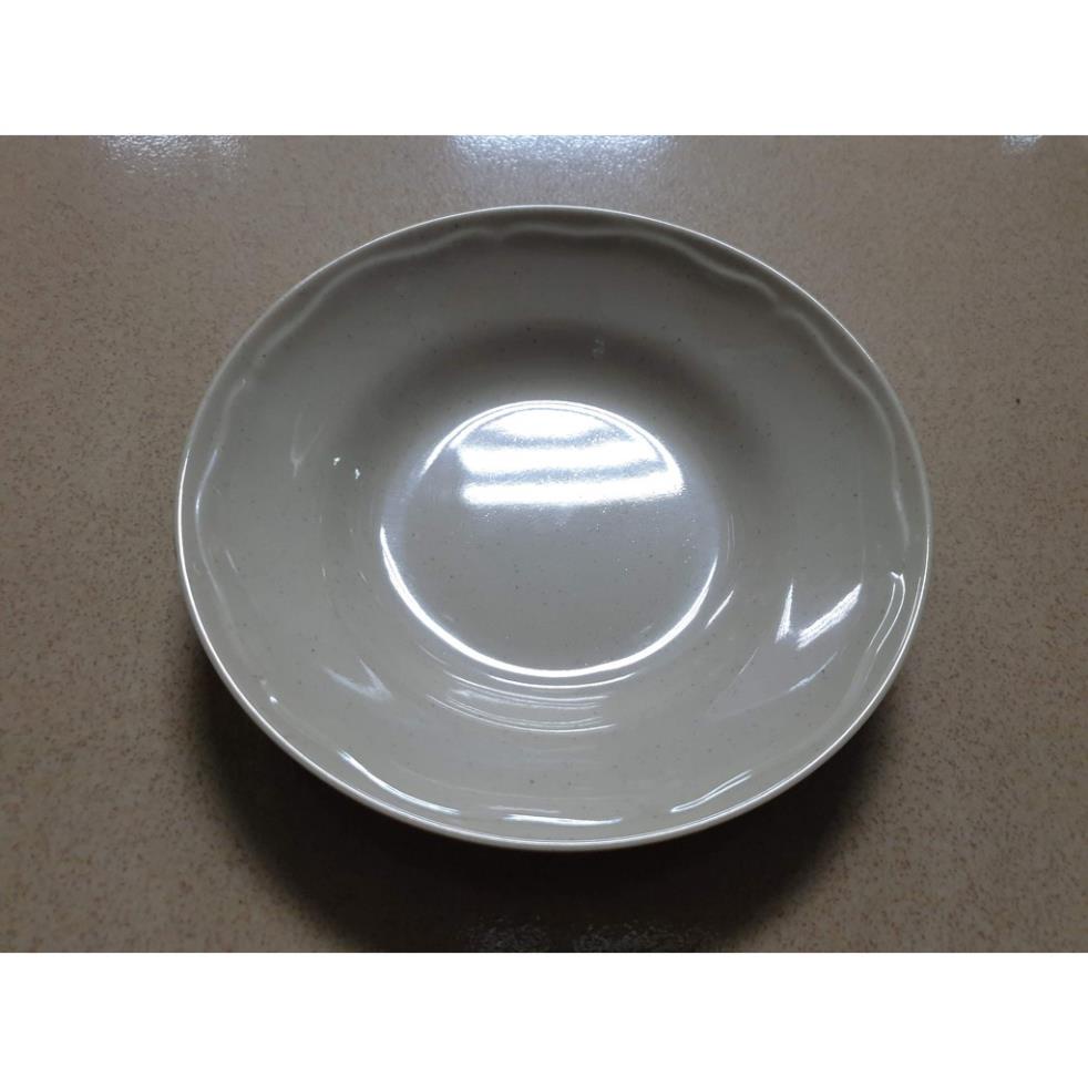 Dĩa bèo 17.3 x 3.2 cm  size nhỏ nhựa melamine màu Nâu kem F-DBN7