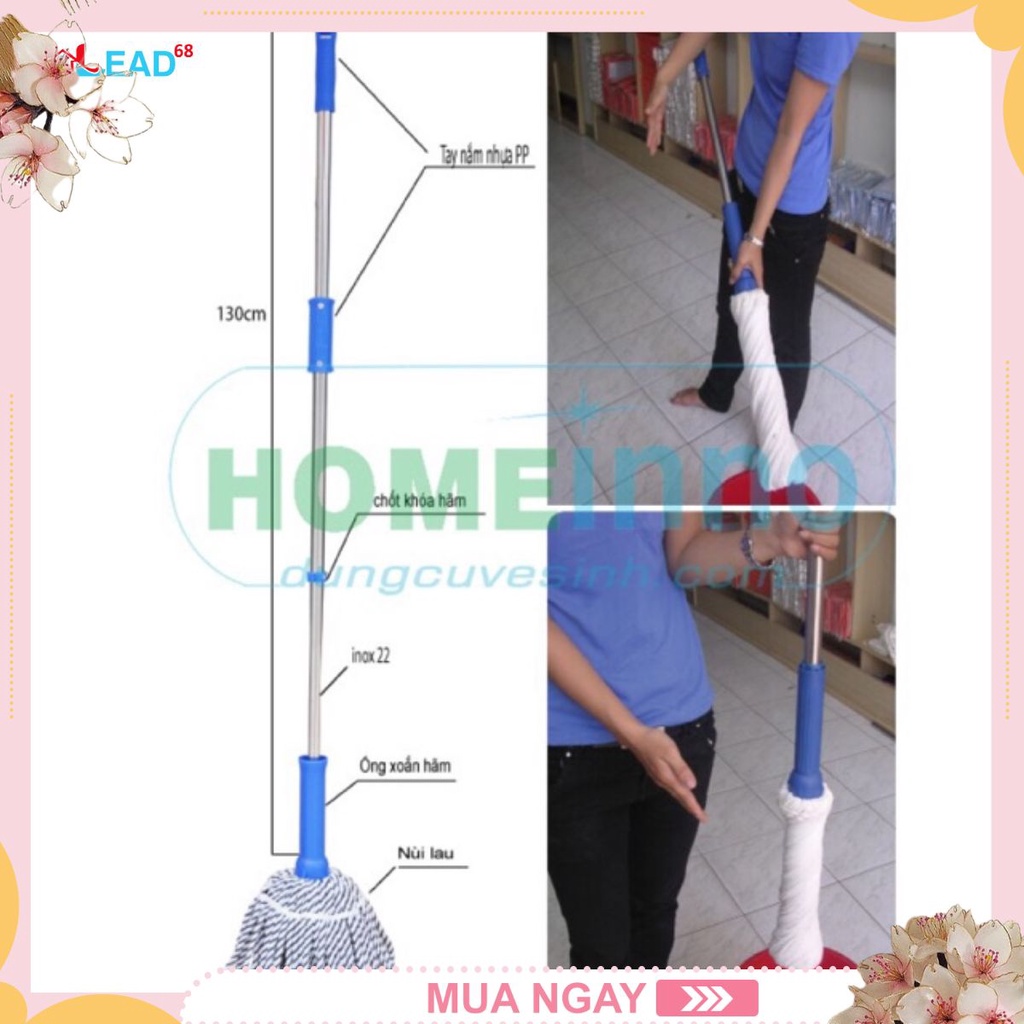 cây lau nhà vắt tự hãm tròn homeinno (Chính hãng)