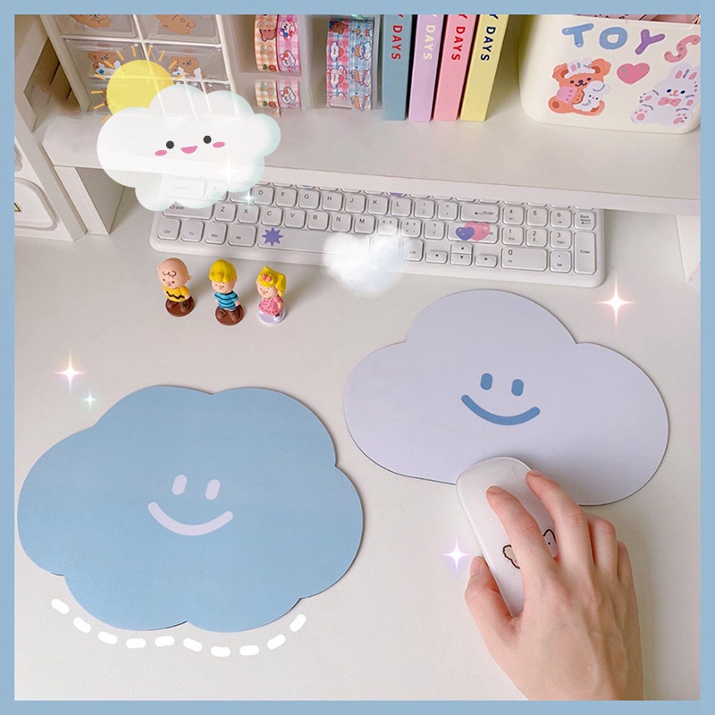 Tấm Lót Chuột Máy Tính Chống Trượt In Hình Đám Mây Dễ Thương Tiện Dụng