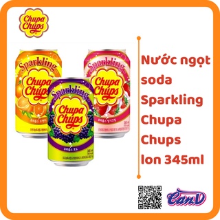 3 vị Nước ngọt soda Sparkling Chupa Chups lon 345ml