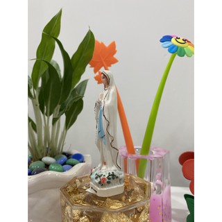206. Đức Mẹ lộ đức 9cm gốm sứ