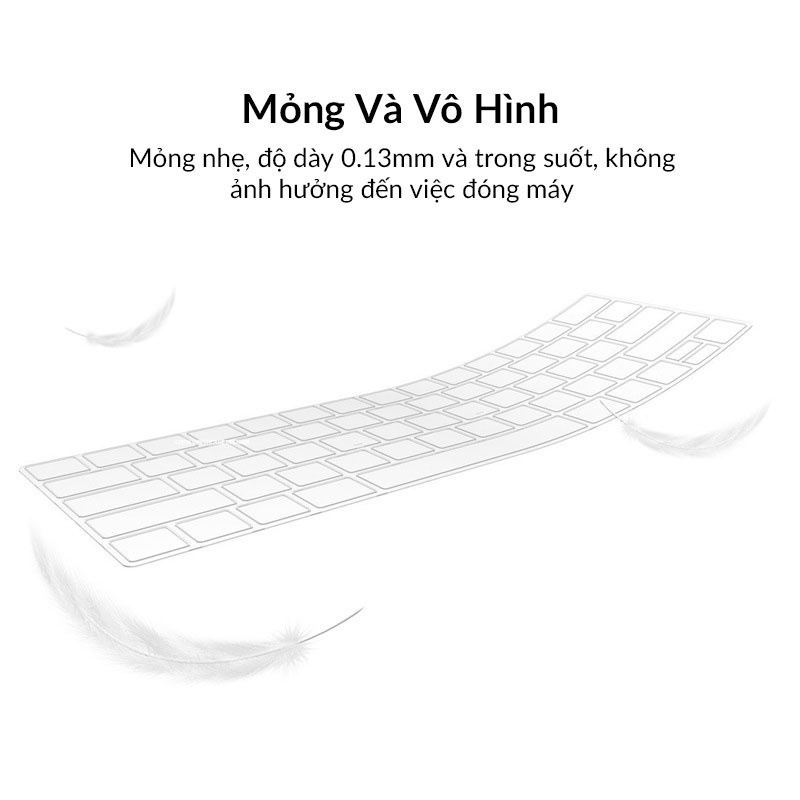 Miếng Lót Phủ Bàn Phím MacBook Pro 14 inch, 16 inch WIWU Mỏng 0.13mm, Nhựa TPU Mềm, Ôm Sát Phím, Chống Bụi, Chống Nước