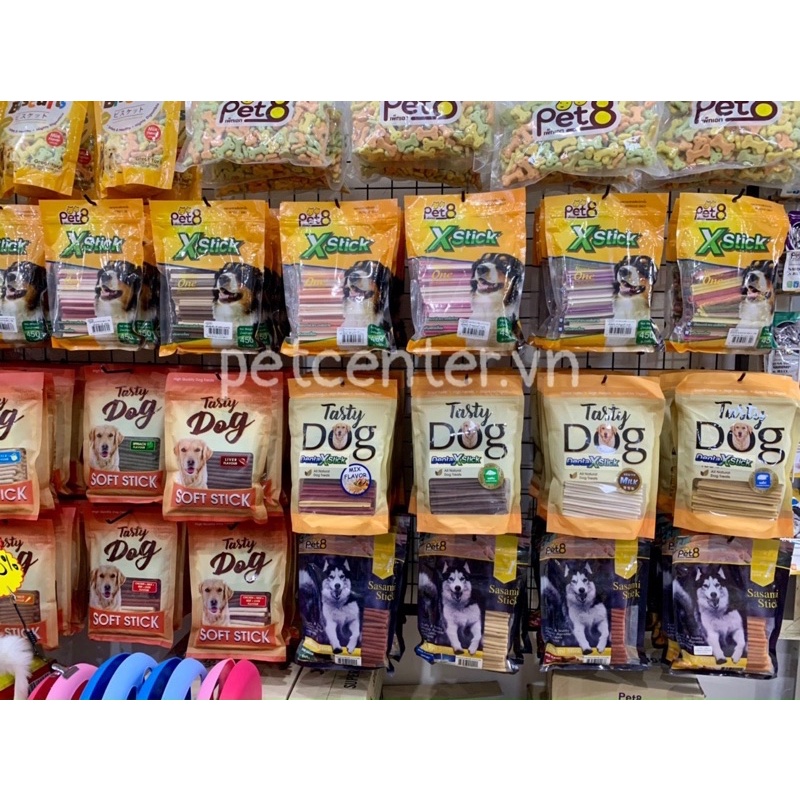 🇹🇭 Xương Dental Siêu Thơm Ngon Chăm Sóc Răng Miệng Cho Chó PET8 Tasty Dog Denta X-Stick Nhiều Vị 450g