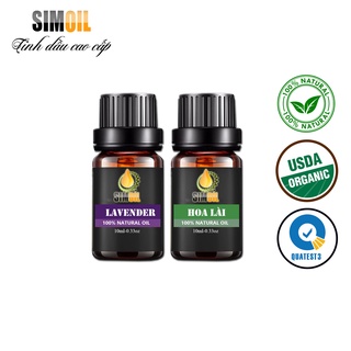 Combo 2 lọ 10ml tinh dầu xông phòng, tinh dầu thơm phòng SIMOIL, tinh hoa lài, tinh dầu lavender