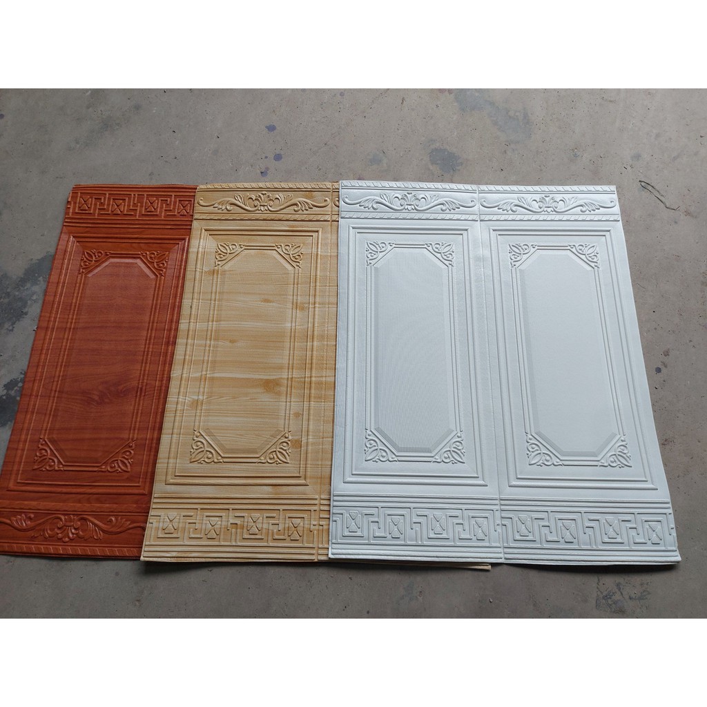 xốp dán chân tường cổ điển cao cấp vân gỗ khổ lớn 70*90 cm