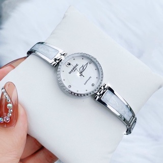 Đồng hồ nữ SUNRISE 9957SA trắng Đính đá sang trọng Kính Sapphire chống xước chống nươc