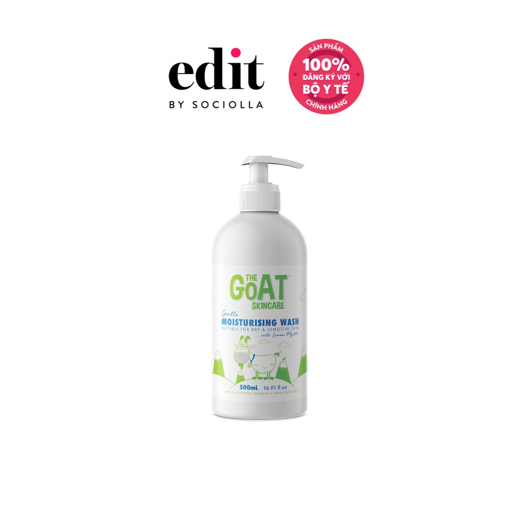 Sữa tắm dưỡng ẩm chiết xuất Sữa Dê tươi và Lemon Myrtle (Chanh Úc) The Goat Skincare 500ml