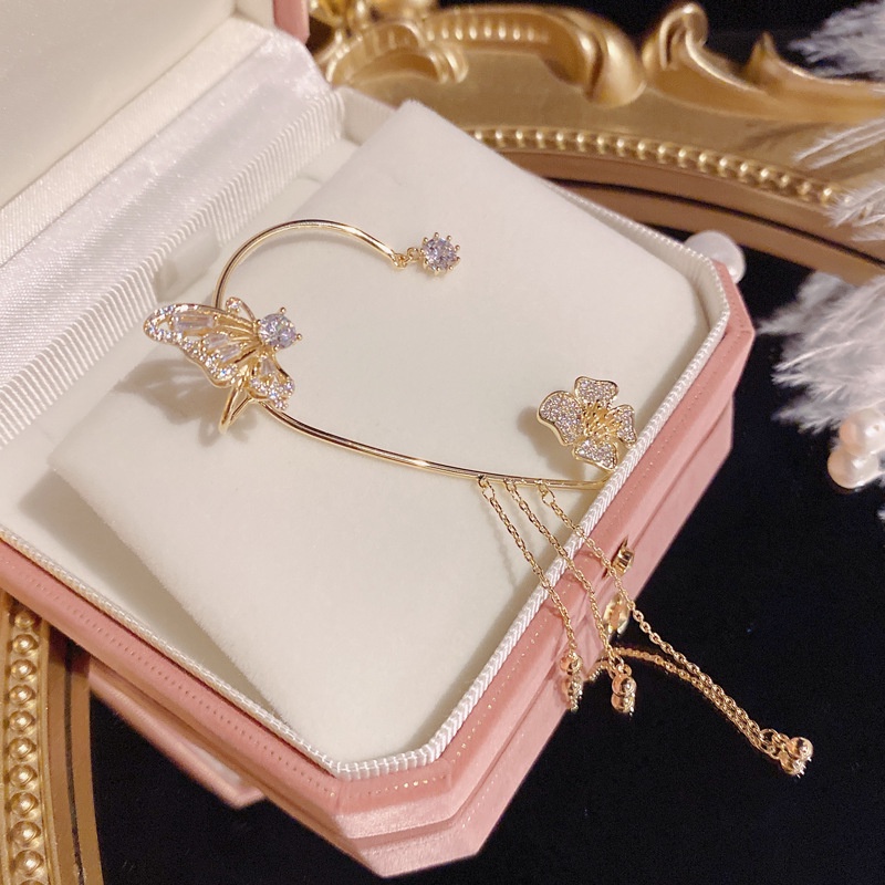 Khuyên Tai Dạng Kẹp Không Xỏ Lỗ Hình Hoa Bướm Đơn Giản Thời Trang Mới Cho Nữ