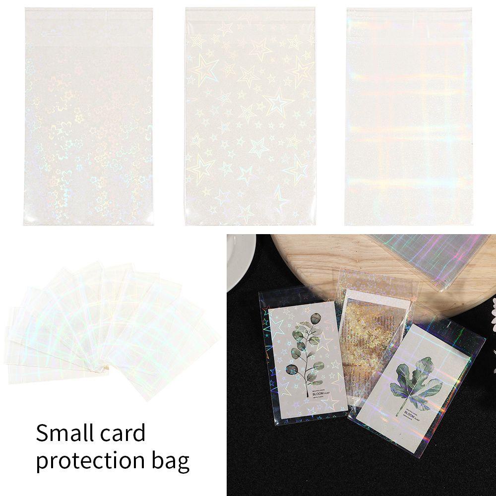 Set 10 Túi Đựng Thẻ Tín Dụng/Ảnh/Thẻ Bằng PP Trong Suốt Màu Laser Tự Dính 3 Inch