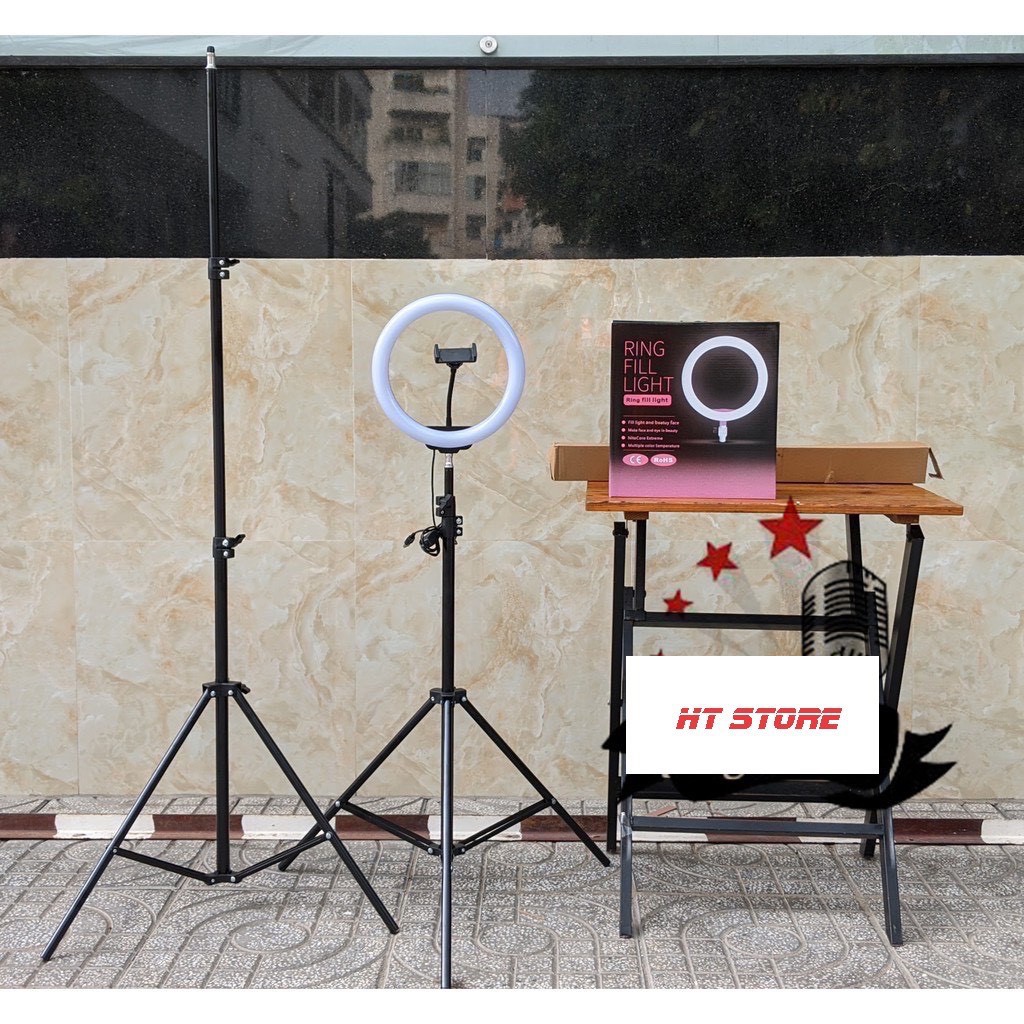 Đèn Livestream Chụp Ảnh, Make Up, Đèn Livestream Bán Hàng + Kẹp đt + Chân 2m1