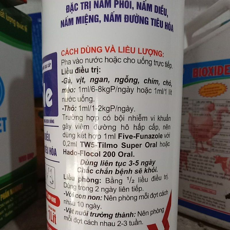 Funazole nấm da, nấm toàn thân nấm chân lông thú y nấm diều nấm phổi miệng gây ho, chó mèo thỏ gà chọi gà đá chim