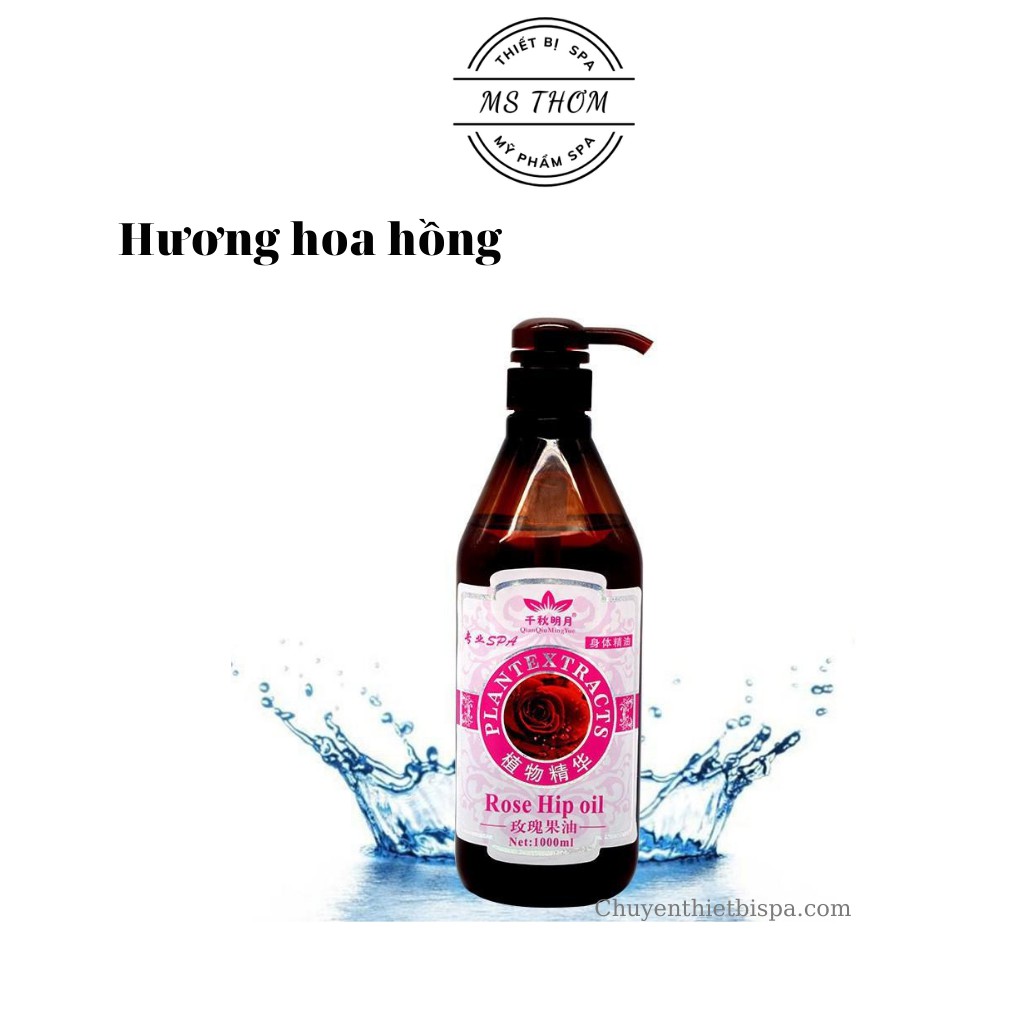 Tinh Dầu Massage Body Tự Nhiên 800ML chuyên dùng trong Spa/Thẩm Mỹ Viện (Chai nâu cao cấp)