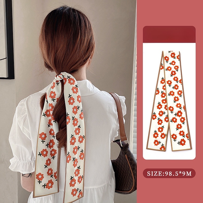 Dây Cột Tóc Lụa Phong Cách Retro Hàn Quốc Mới