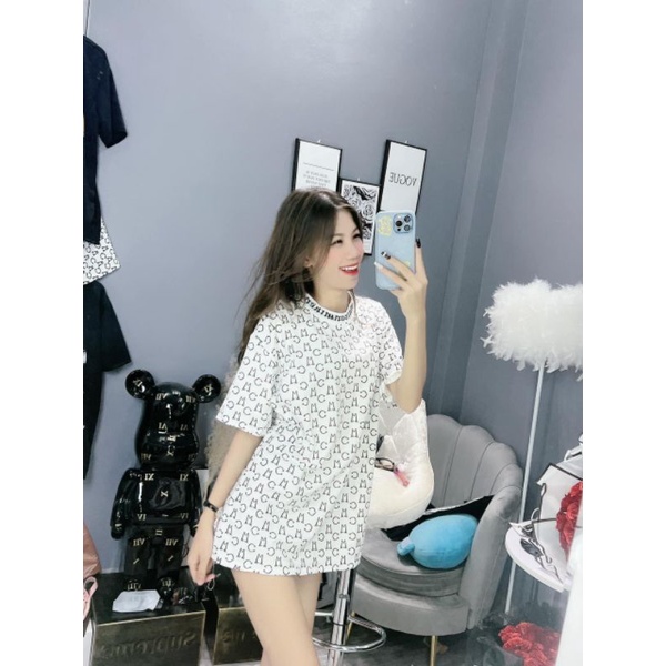 Áo Mikenco Monogram Tshirt Chính Hãng Chất Cotton Đẹp, Áo Phông Nam Nữ Mikenko Hoạ Tiết Chữ Vòng Cổ W