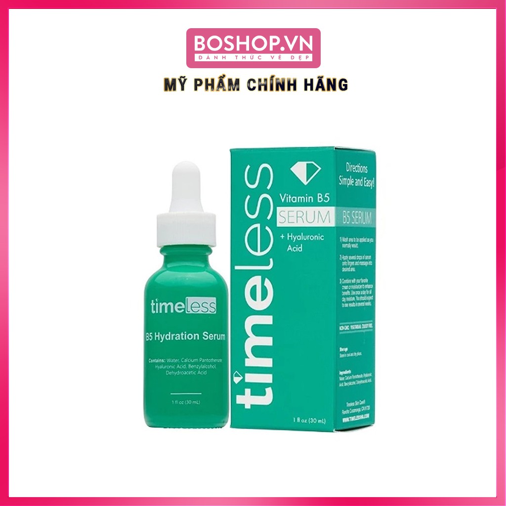 [Mã COS1904 giảm 8% đơn 300K] (Mẫu Mới) Serum Cấp Nước Phục Hồi Da Timeless Vitamin B5 Hyaluronic Acid 30ml