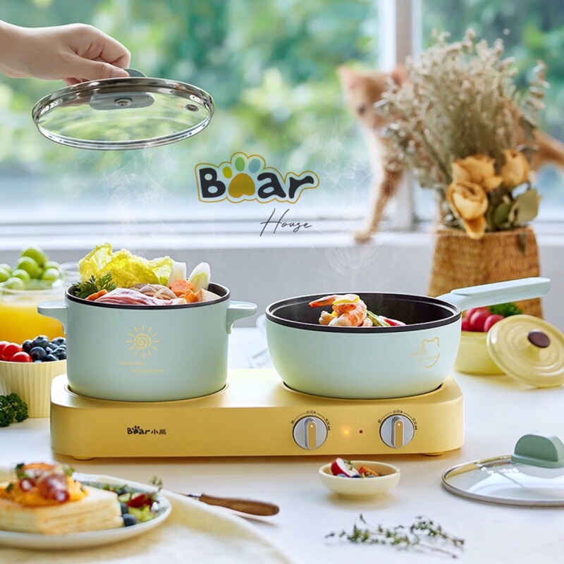 BẾP ĐIỆN ĐÔI KÈM NỒI BEAR E12J1 MẪU MỚI 2022