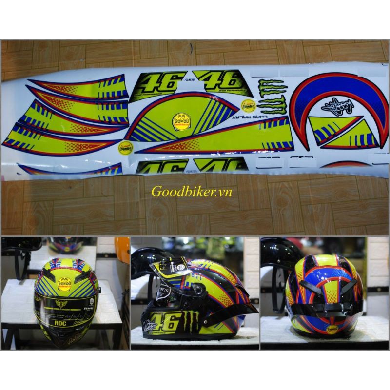 Tem mũ bảo hiểm Fullface lên tem AGV