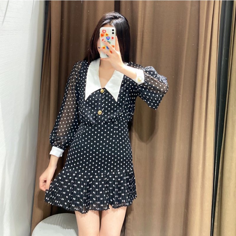 ĐẦM VOAN CHẤM BI ZARA XUẤT XỊN 2021