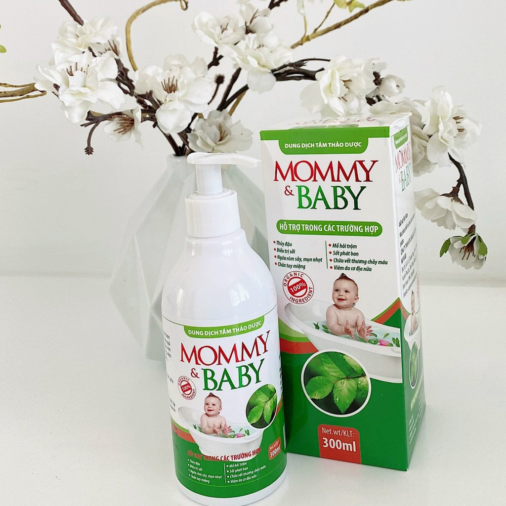 Sữa tắm thảo dược Mommy&amp;Baby cho bé thuỷ đậu, sởi, rôm sảy ( Tắm lá Cây )300ml