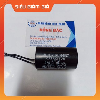 10 tụ điện 10mf 370VAC đen dùng cho bơm nước và thiết bị điện khác