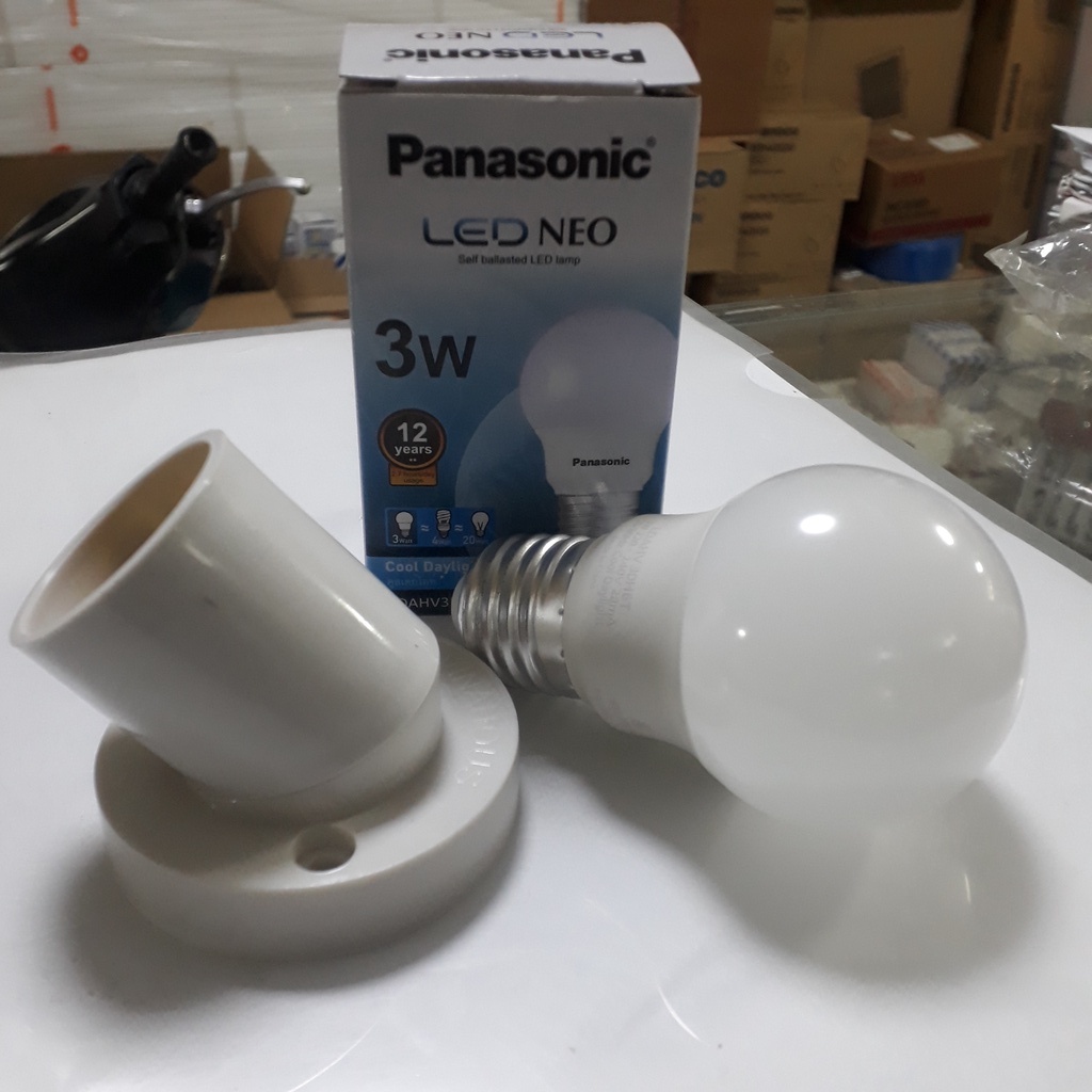 Đèn LED Neo Bulb 3W Panasonic trắng.vàng, đuôi ngồi đa năng