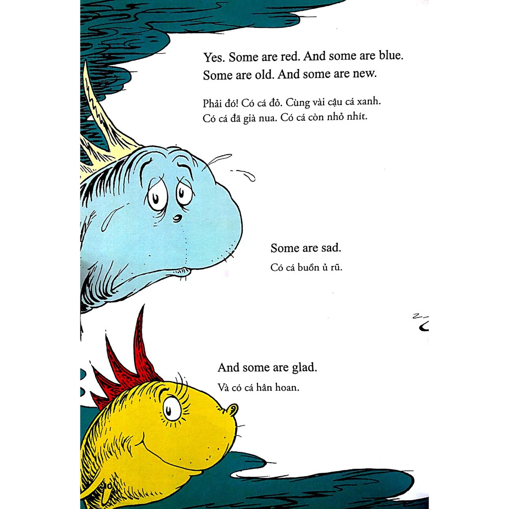 Sách - Dr.Seuss - One fish,two fish,red fish,blue fish - Một cá,hai cá, cá đỏ đỏ, cá xanh xanh (song ngữ anh-việt)