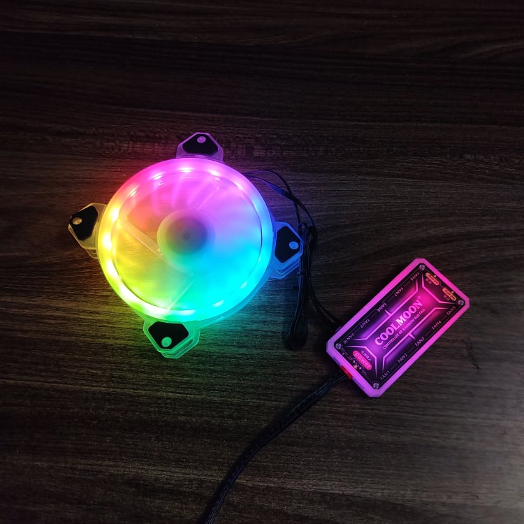 Quạt Tản Nhiệt Máy Tính K5 Fan Case Kích Thước 12cm Led RGB Đồng Bộ Hub Quạt Coolmoon