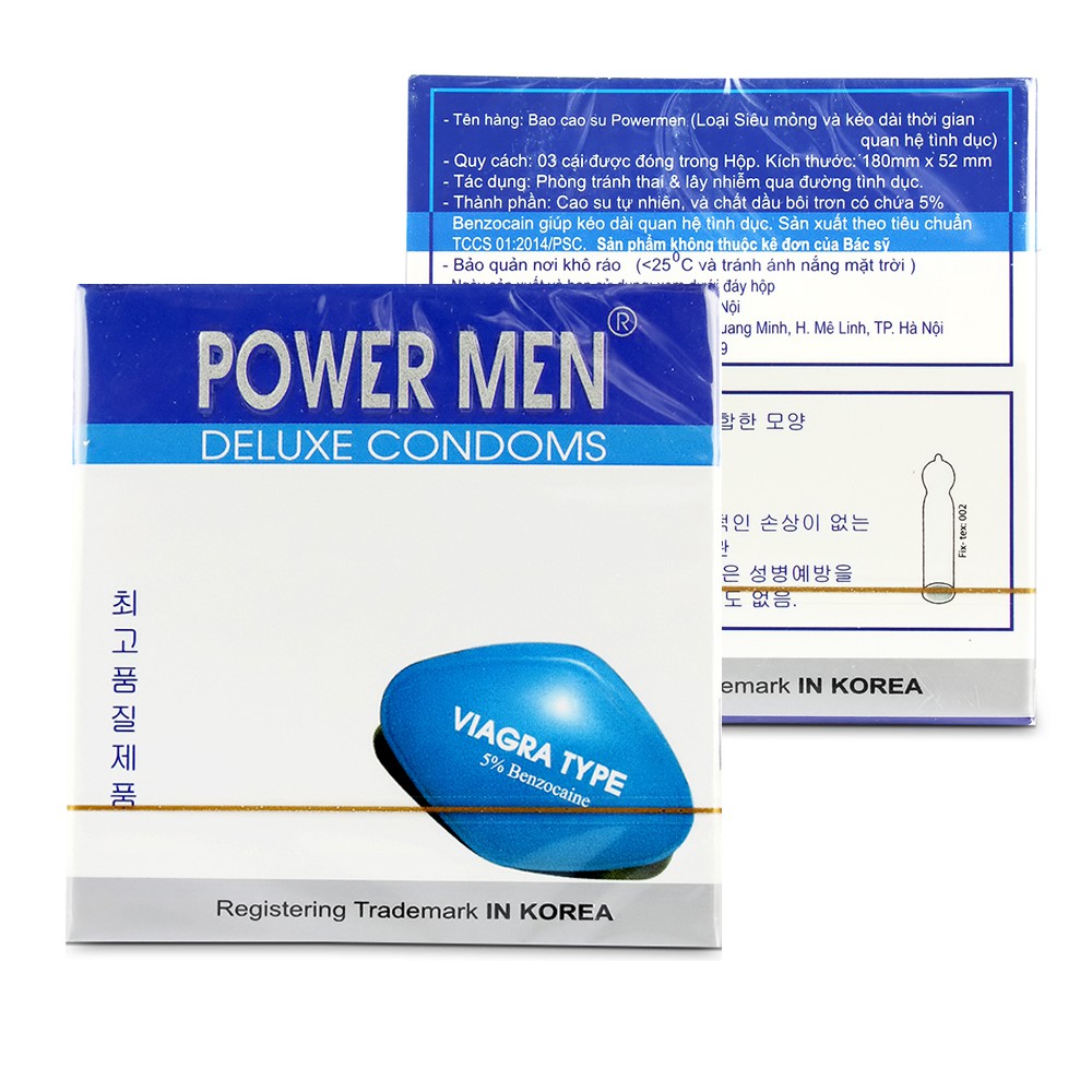 BCS - Bao Cao Su Power Men Viagra (hộp 3 bao)