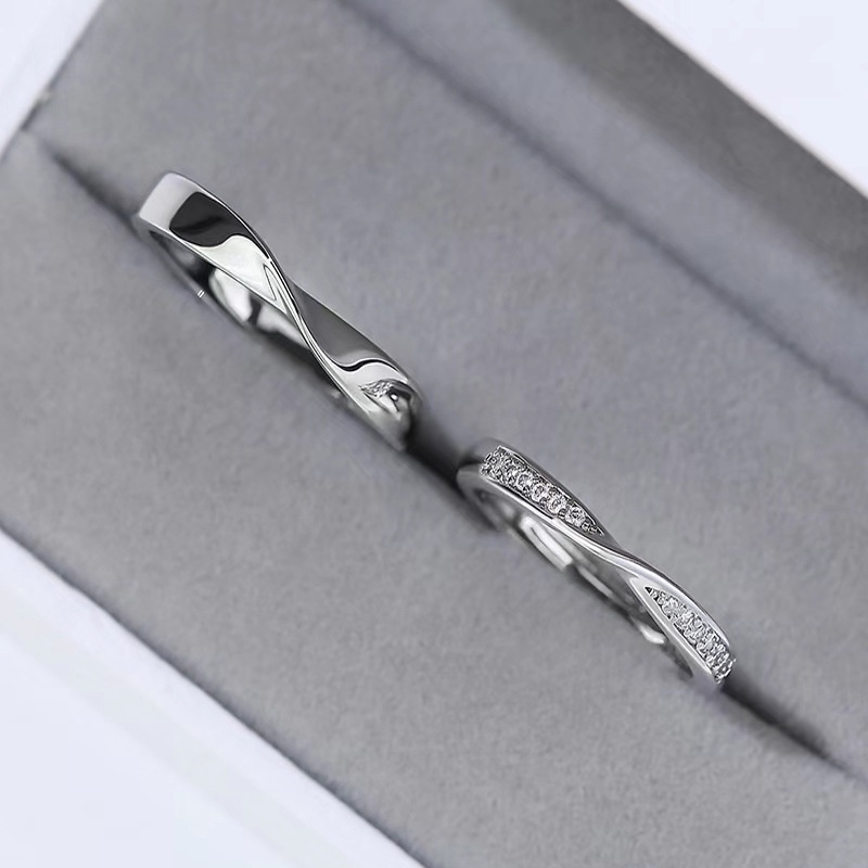 Nhẫn Đôi Bạc Dreamsilver, Nhẫn Cặp Infinity Love Chỉnh Được Size ND031