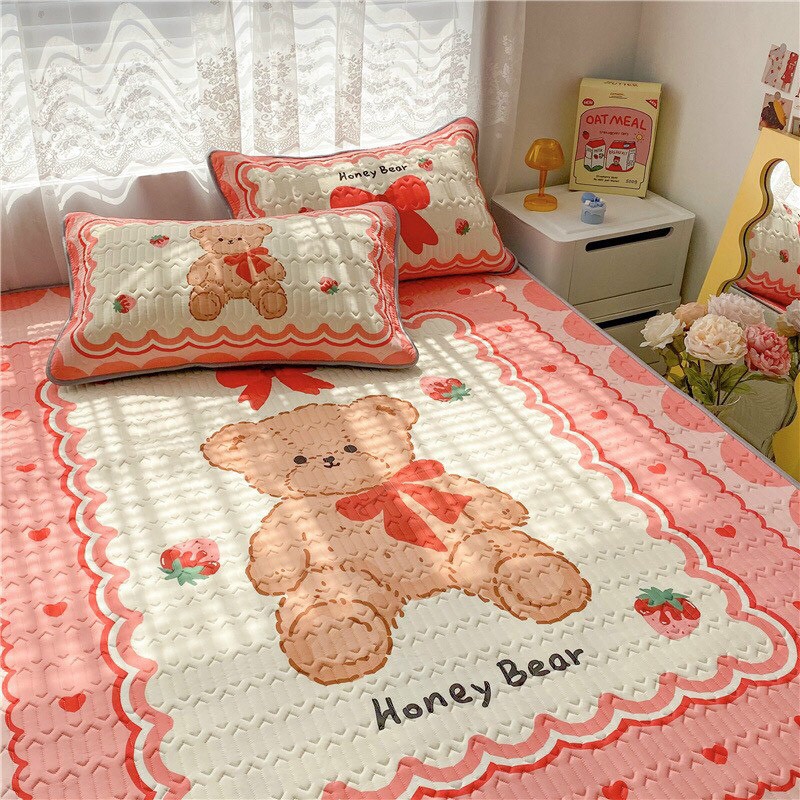 Chiếu cao su non 5D - Chiếu Điều Hòa họa tiết gấu honey bear