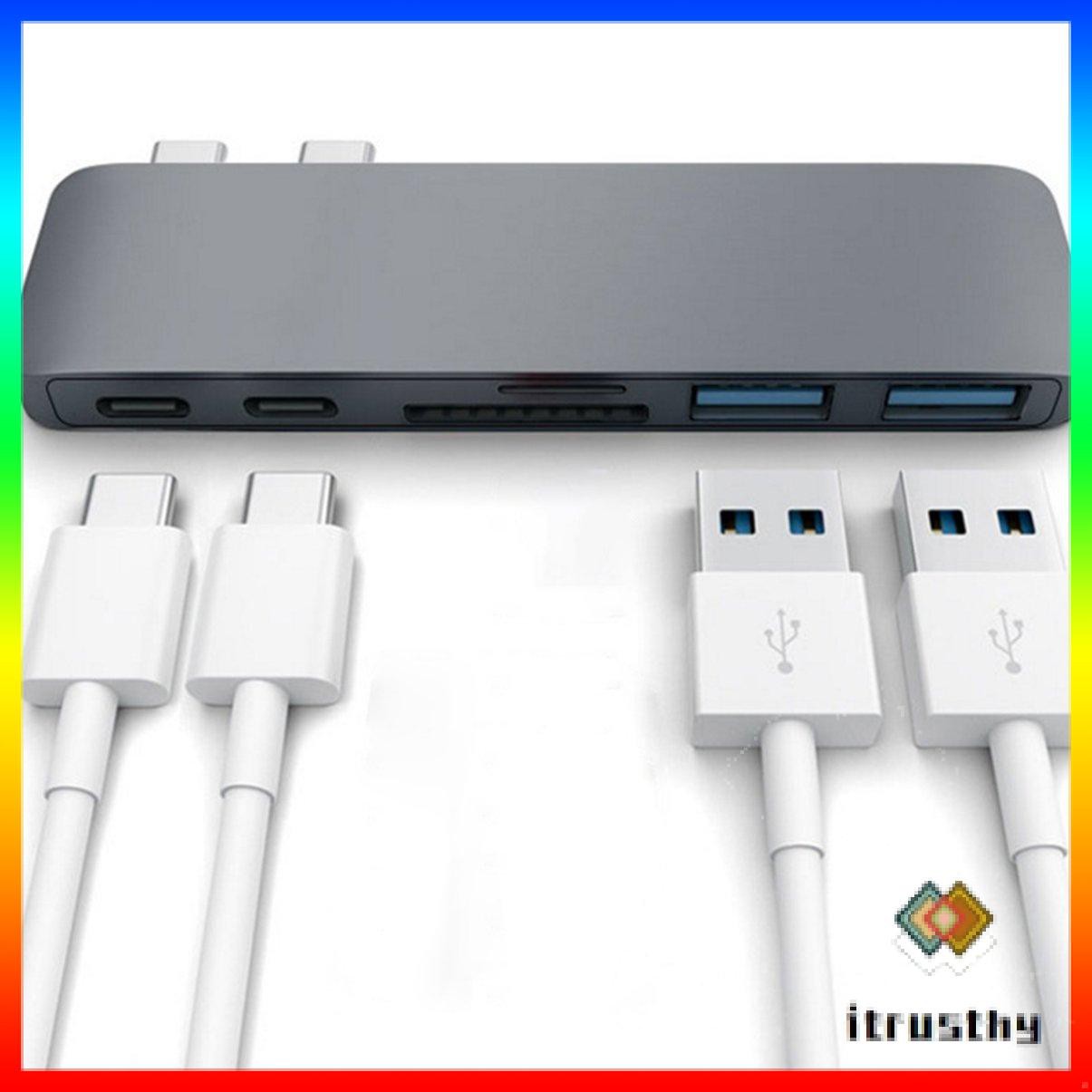 1 Đầu Chuyển Đổi Usb Type C Sang Usb 3.0x2 + An Ninh Thẻ Tf + Pdx2 Hub