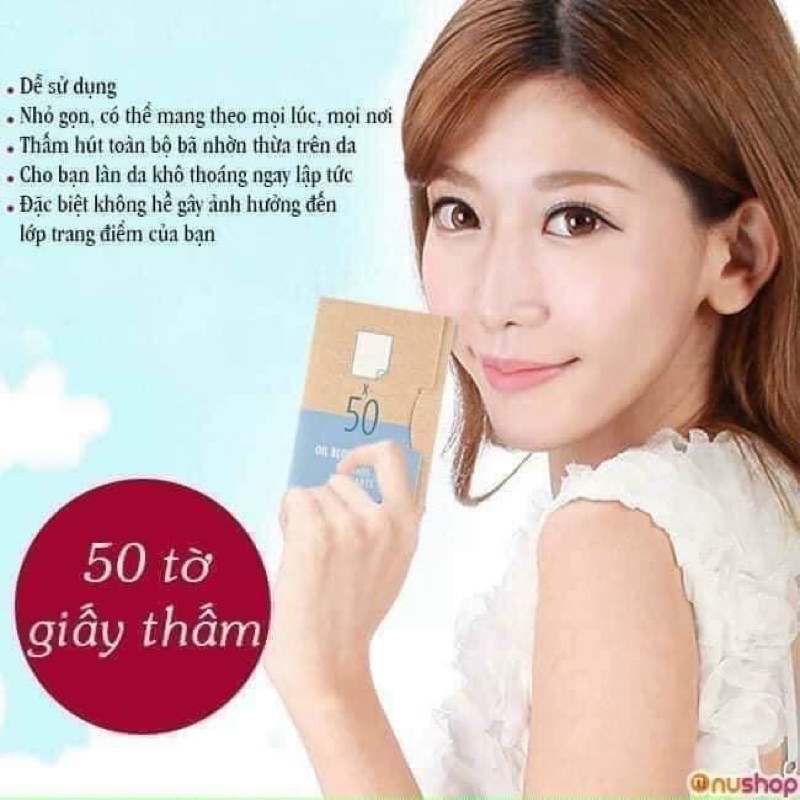 GIẤY THẤM DẦU - THE FACE SHOP HÀN QUỐC chính hãng (Túi 50 giấy thấm)