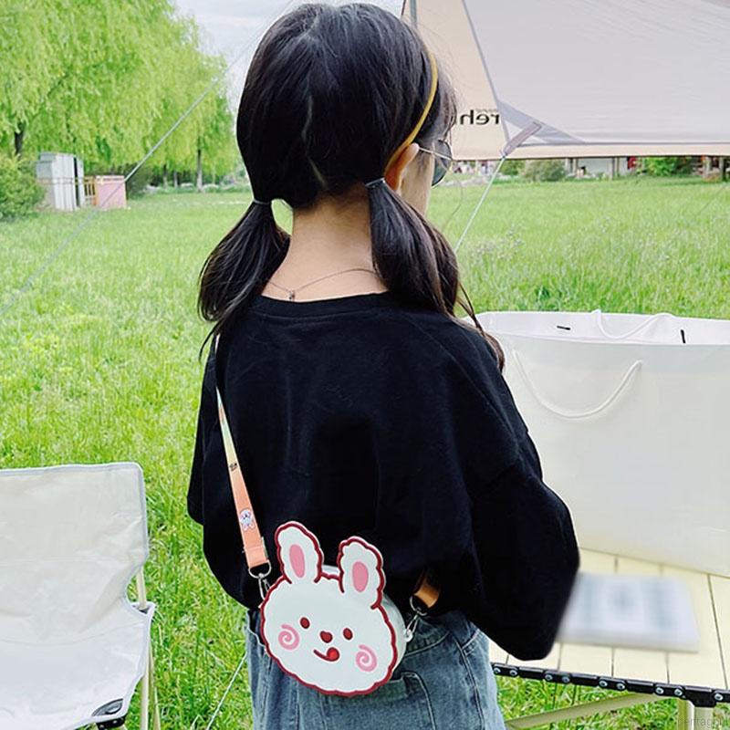 Túi đeo chéo bằng silicon mềm hình thỏ/gấu hoạt hình dễ thương đáng yêu cho bé
