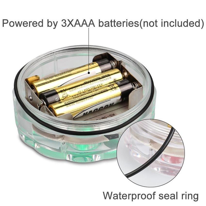 Đèn Led 10 Bóng RGB Chống Thấm Nước Sử Dụng Pin Cho Bể bơi / Đế Bình Hoa