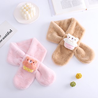 Khăn choàng cổ thiết kế cún cưng hoạt hình màu trơn đáng yêu cho bé