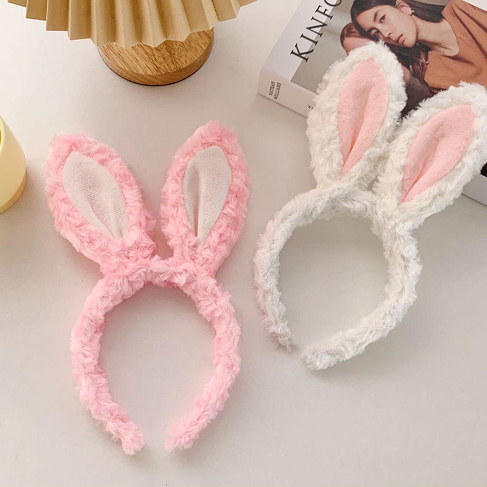 Băng Đô Tai Thỏ Nhồi Bông Thiết Kế Đơn Giản Thời Trang Cho Nữ