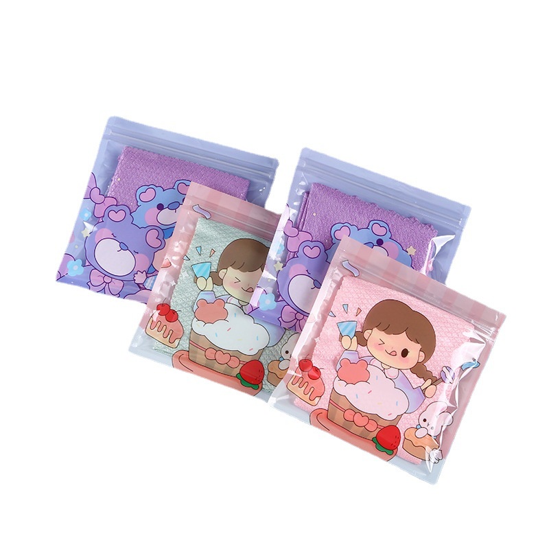 Túi zip nhỏ nhiều hình dễ thương túi nhôm có dây kéo mini màu