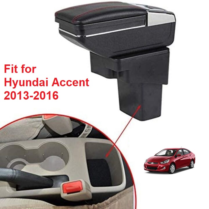 Hộp tỳ tay, đệm tỳ tay lắp cho xe ô tô Hyundai Accent 2013-2016, Armrest box for Hyundai Accent 2013-2016