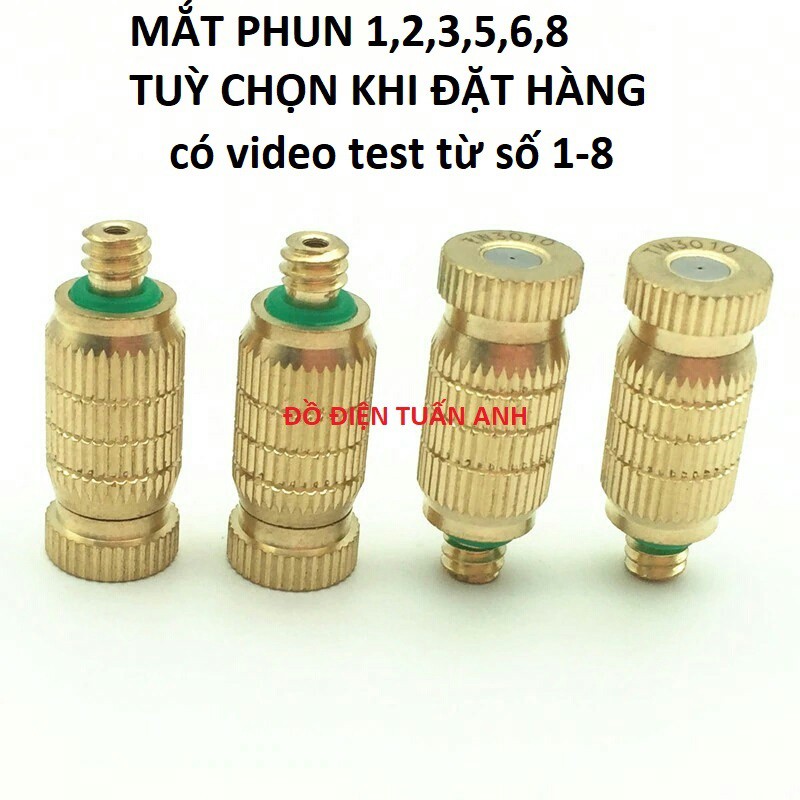 Đầu béc phun sương bằng đồng số 1,2,3,5,6,8 tuỳ chọn khi đặt hàng