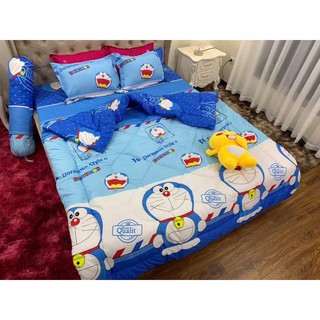 Chăn Phao Siêu Dày Siều Ấm 1m8x2m Poly Cotton,MẪU DOREMON TEM THƯ