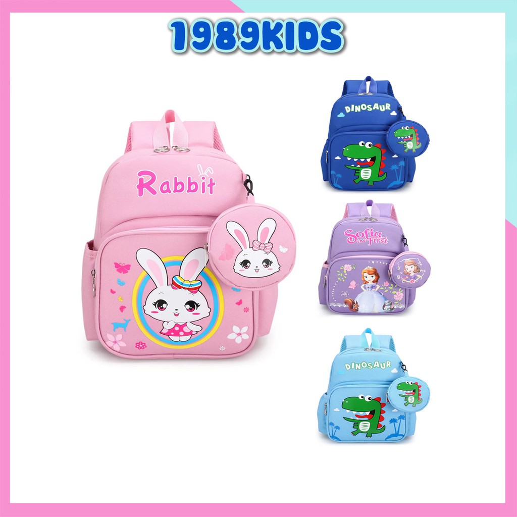 Balo cho bé trai bé gái đi học mẫu giáo mầm non siêu nhẹ đáng yêu hình khủng long công chúa BL04