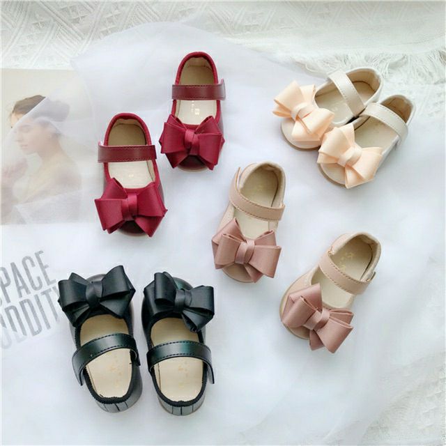 Giày búp bê nơ đỏ cho bé combo 2 đôi