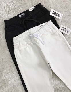 QUẦN BAGGY LƯNG THUN ĐEN TRẮNG XK