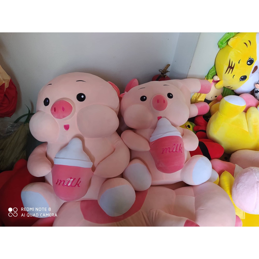 Heo Ôm Bình Sữa Gấu Bông